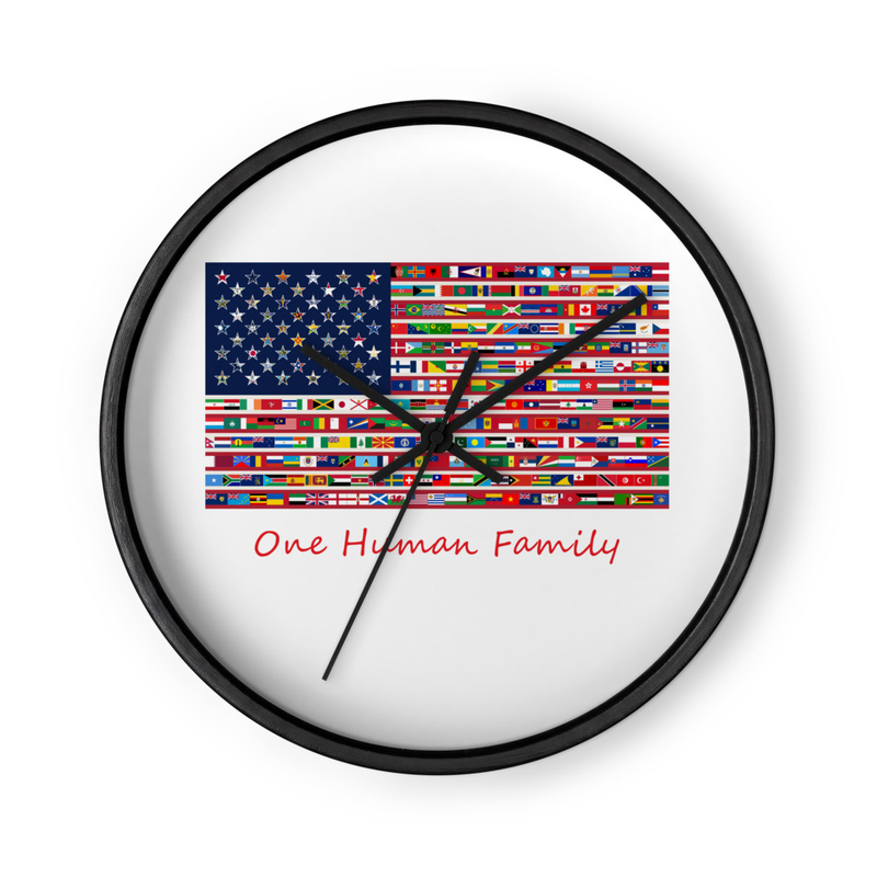 One Human Family Wall Clock 10 in